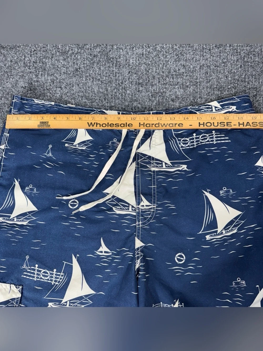 Polo Ralph Lauren Nautical Swim Trunks Men’s XL Sailboat Navy White